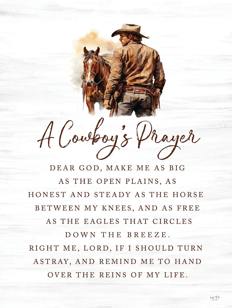 A Cowboys Prayer art print by Lux + Me Designs for $57.95 CAD