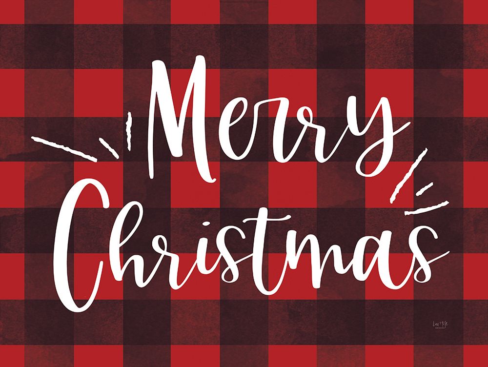 Merry Christmas on Plaid art print by Lux + Me Designs for $57.95 CAD