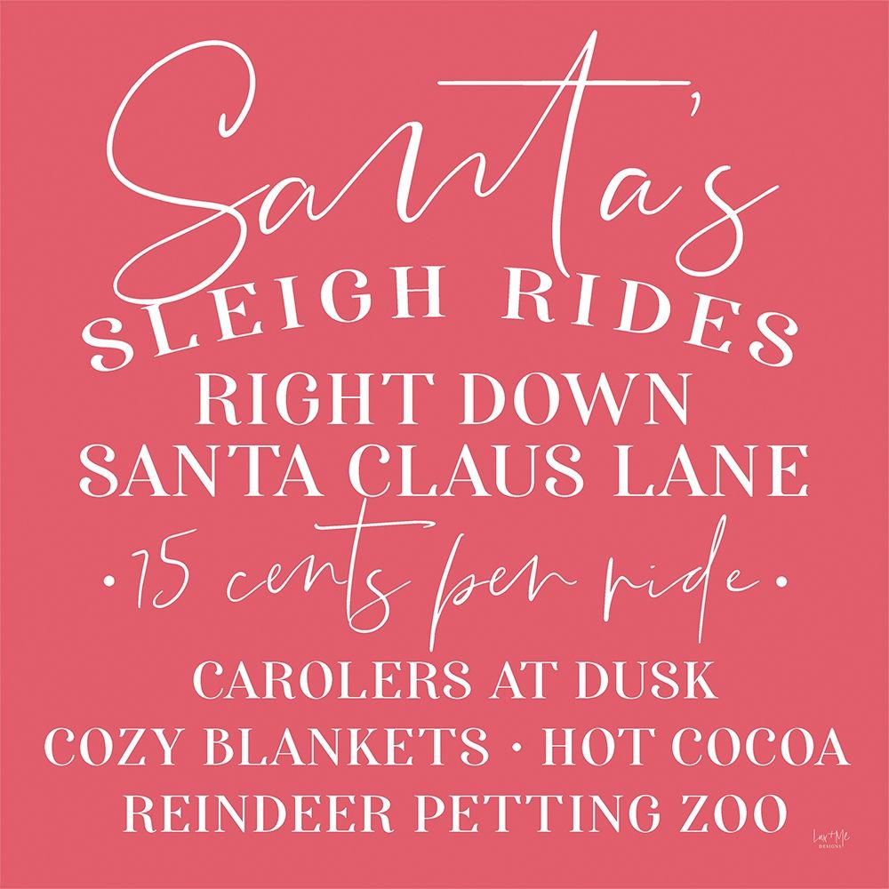 Santas Sleigh Rides art print by Lux + Me Designs for $57.95 CAD