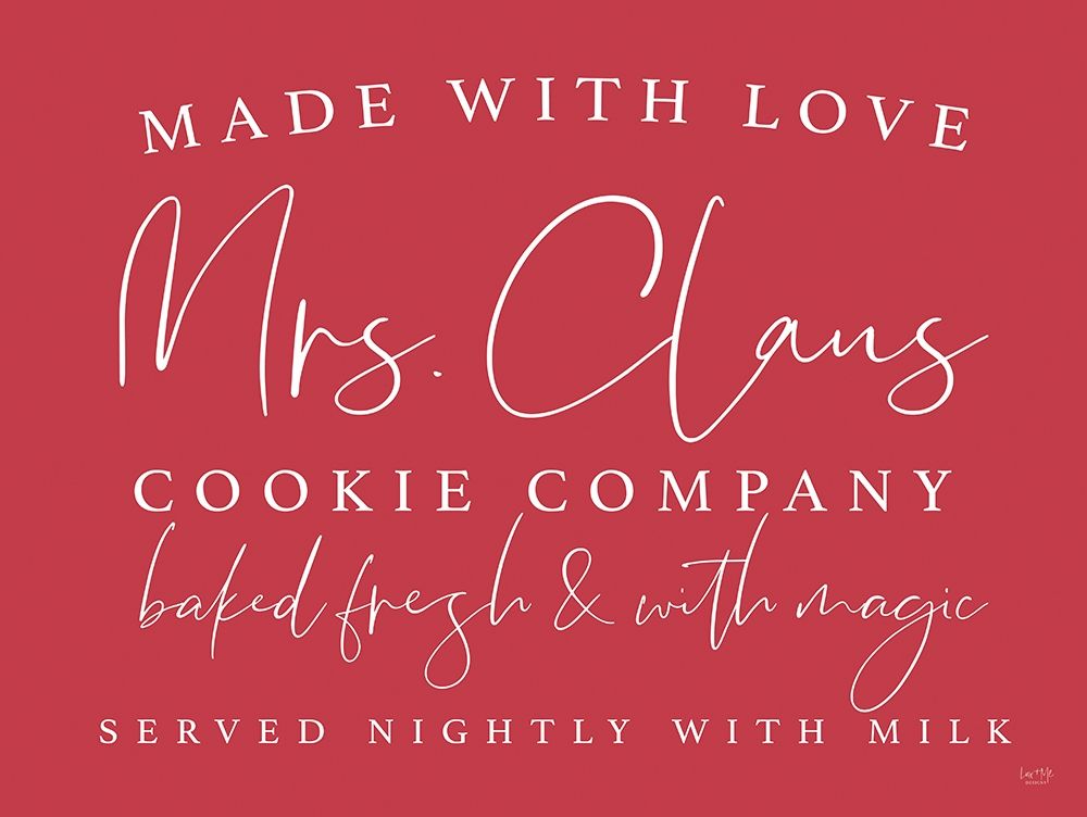 Mrs Claus Cookie Company art print by Lux + Me Designs for $57.95 CAD