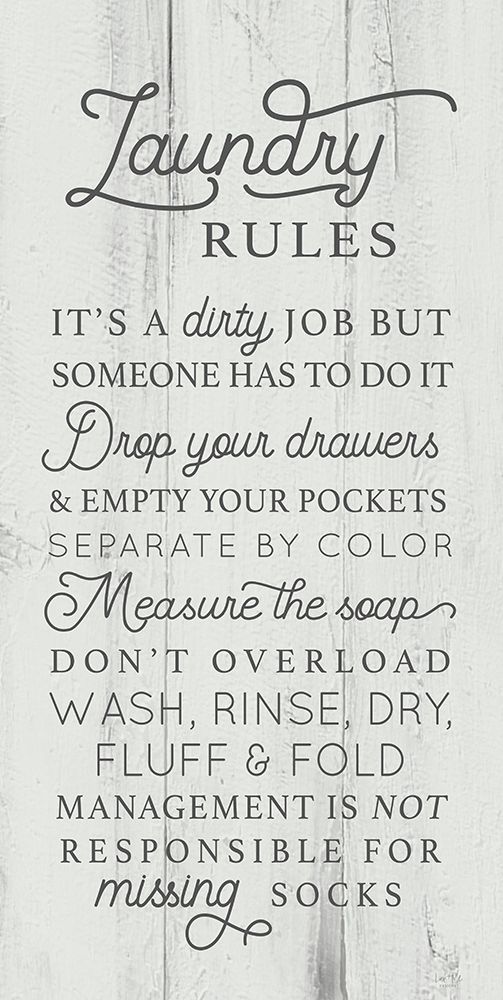 Laundry Rules art print by Lux + Me Designs for $57.95 CAD