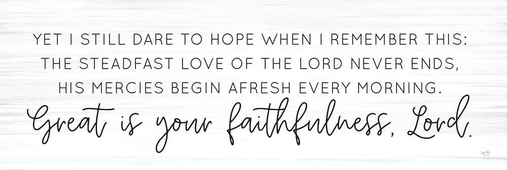 Great is Your Faithfulness art print by Lux + Me Designs for $57.95 CAD