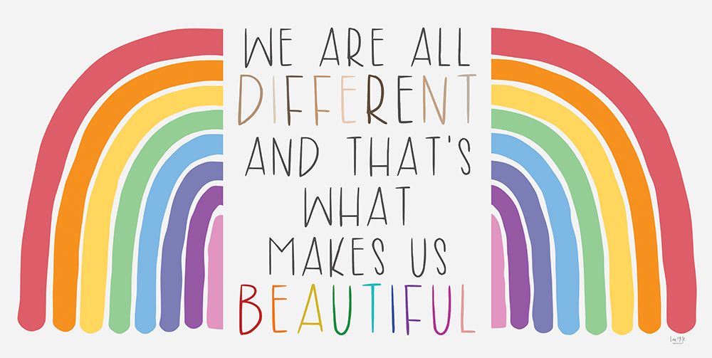 Rainbow Different and Beautiful art print by Lux + Me Designs for $57.95 CAD