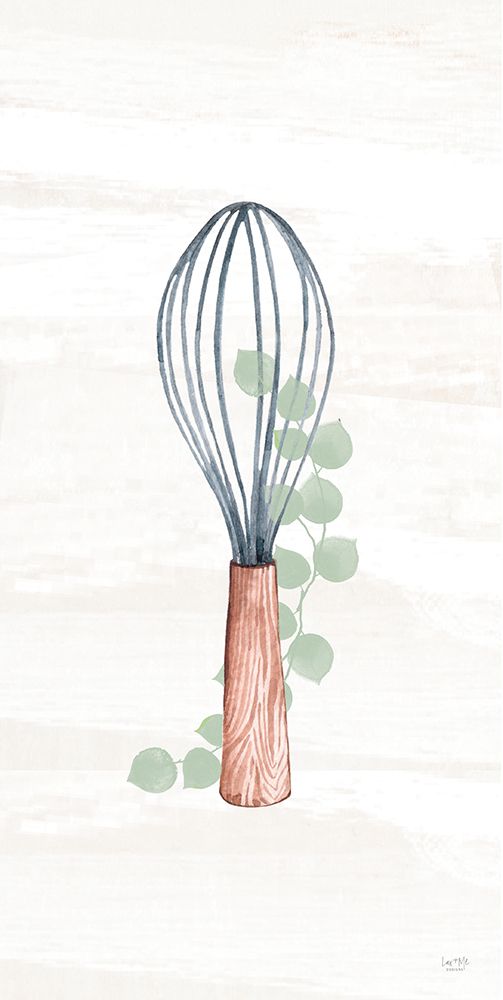 Kitchen Utensils - Wooden Whisk art print by Lux + Me Designs for $57.95 CAD