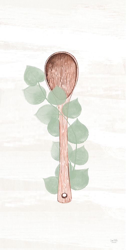 Kitchen Utensils - Wooden Spoon art print by Lux + Me Designs for $57.95 CAD