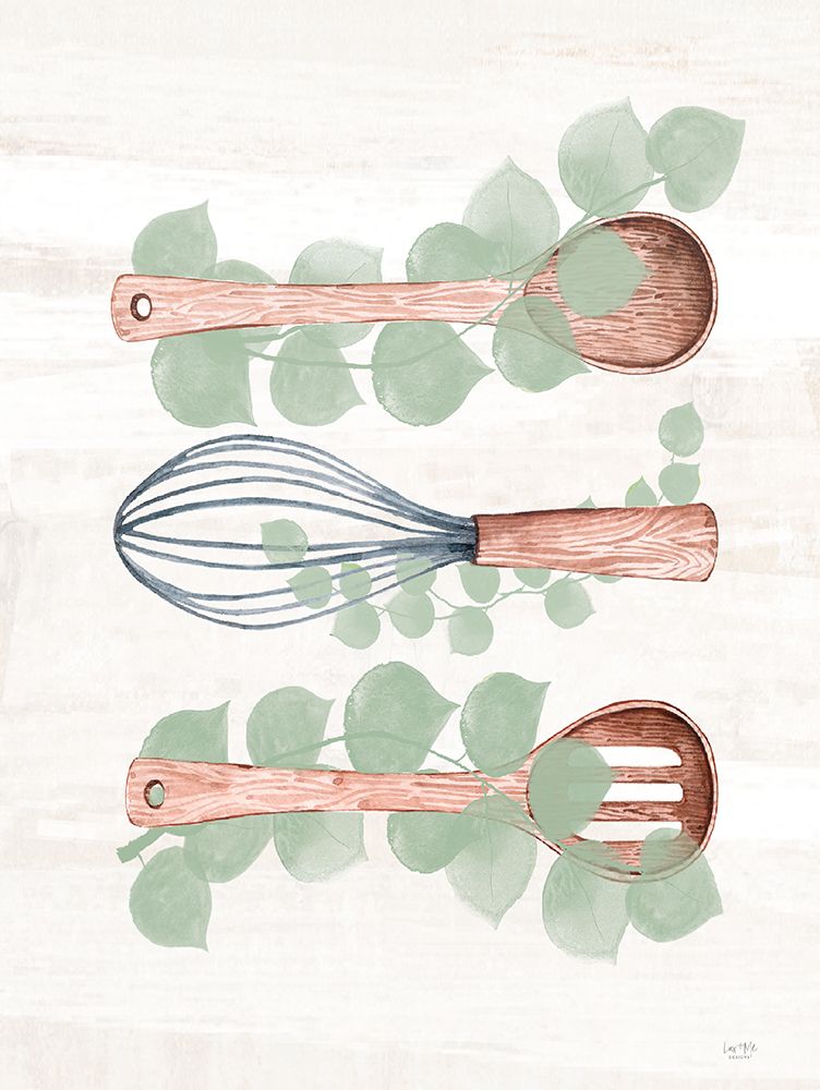 Eucalyptus Utensils art print by Lux + Me Designs for $57.95 CAD