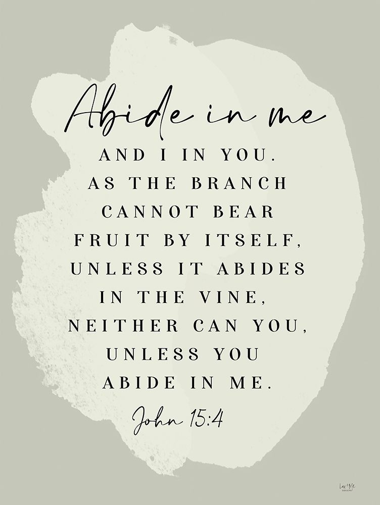 Abide in Me art print by Lux + Me Designs for $57.95 CAD
