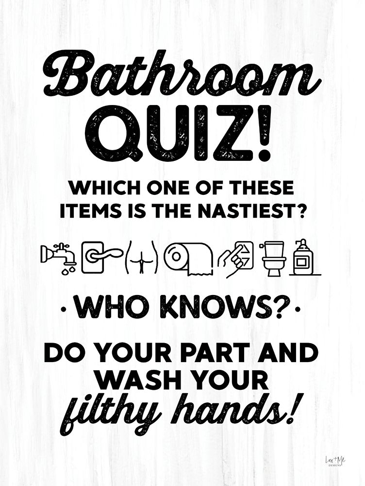 Bathroom Quiz art print by Lux + Me Designs for $57.95 CAD