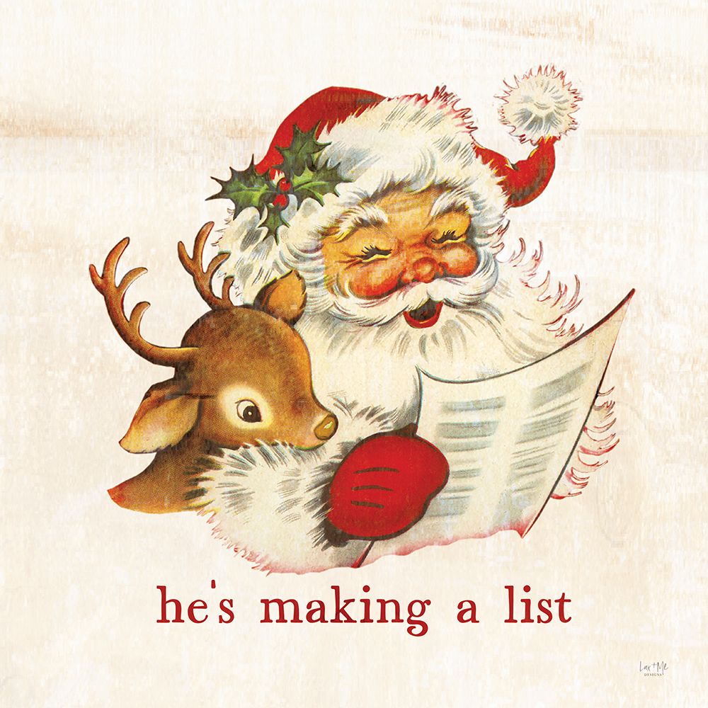 Hes Making a List art print by Lux + Me Designs for $57.95 CAD