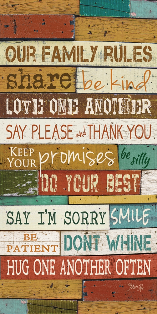 Our Family Rules art print by Marla Rae for $57.95 CAD