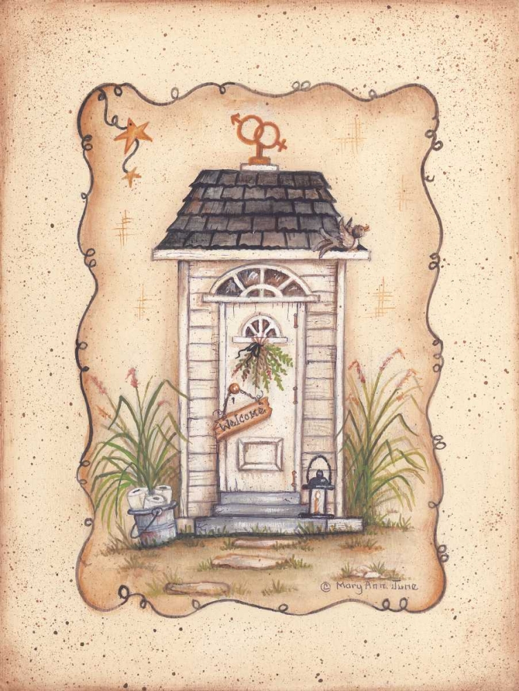 His and Hers Outhouse art print by Mary Ann June for $57.95 CAD