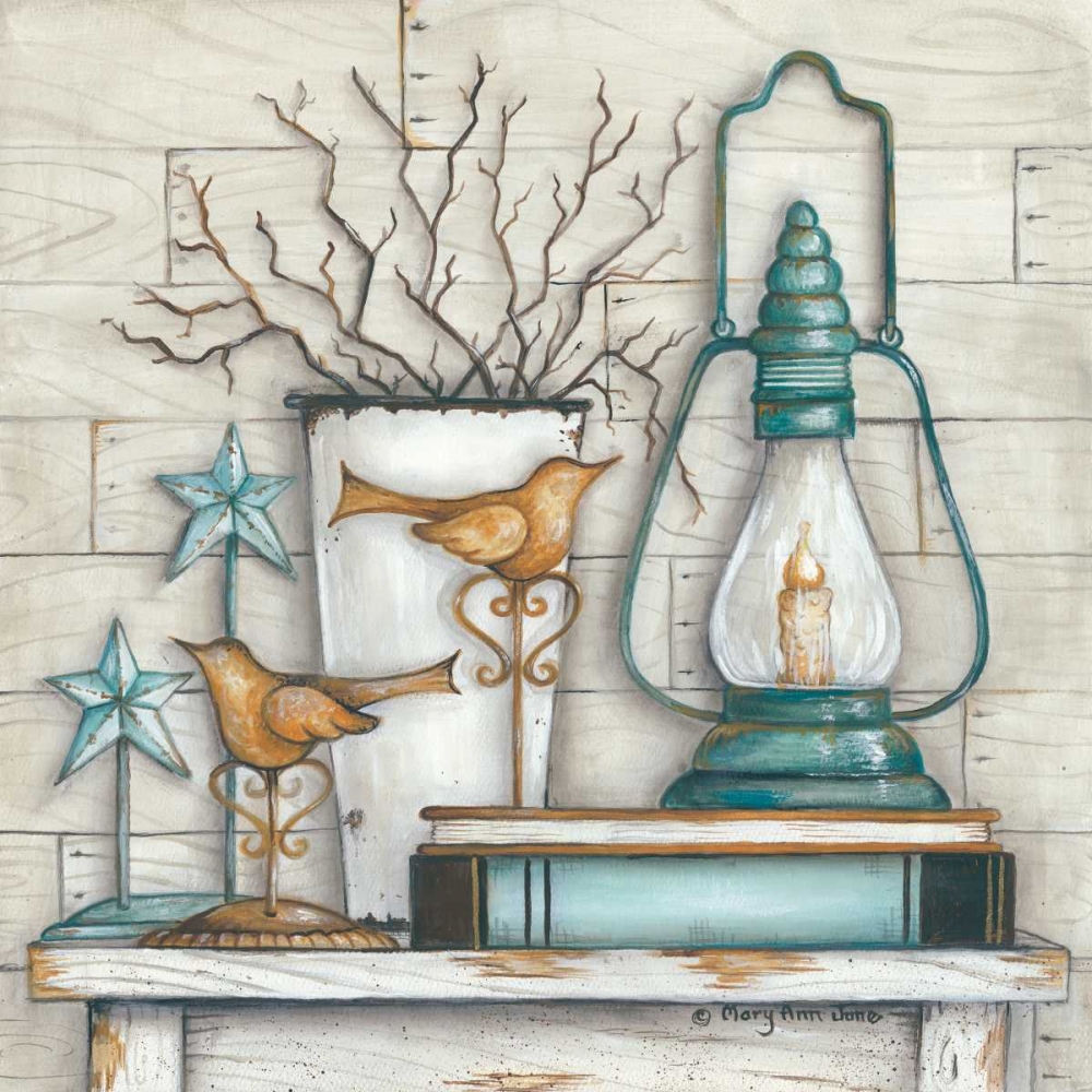 Lantern on Books art print by Mary Ann June for $57.95 CAD