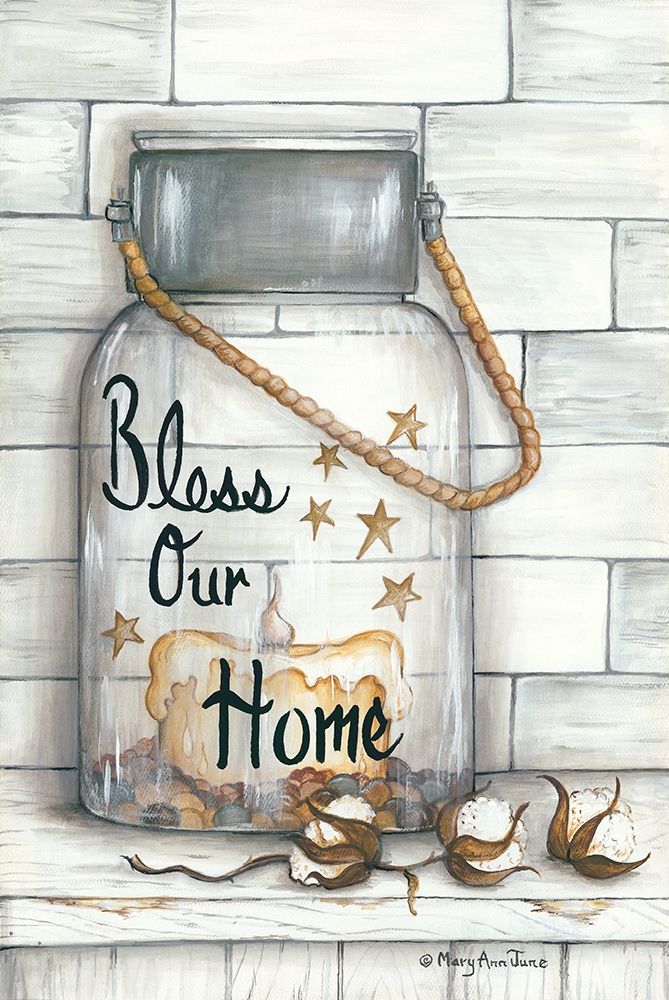 Glass Luminary Bless Our Home art print by Mary Ann June for $57.95 CAD