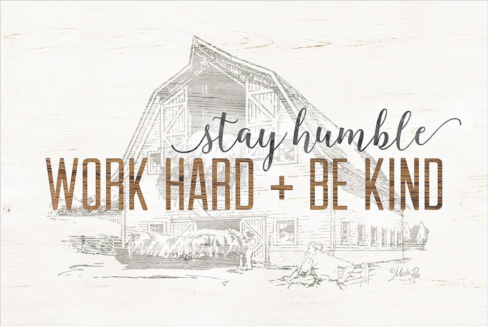 Work Hard + Be Kind art print by Marla Rae for $57.95 CAD