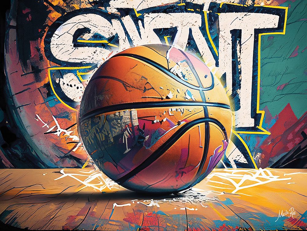 Graffiti Basketball art print by Marla Rae for $57.95 CAD