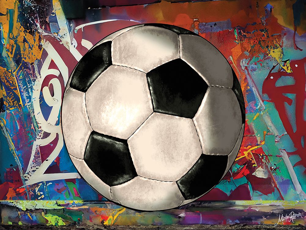Graffiti Soccer Ball art print by Marla Rae for $57.95 CAD
