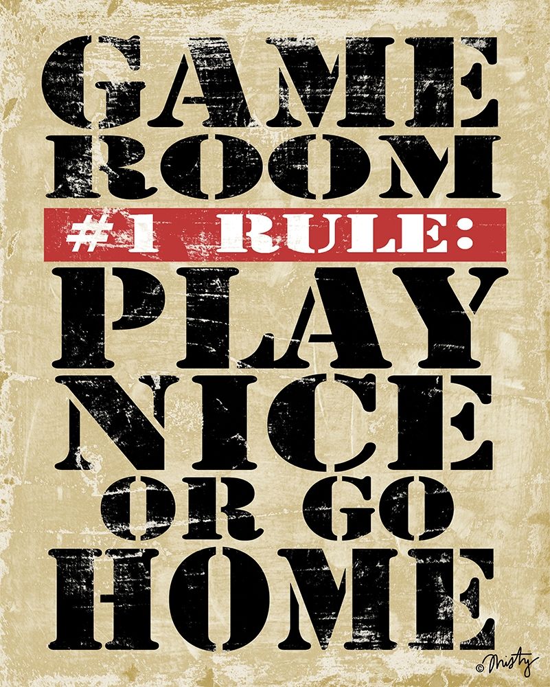 Game Room #1 Rule art print by Misty Michelle for $57.95 CAD