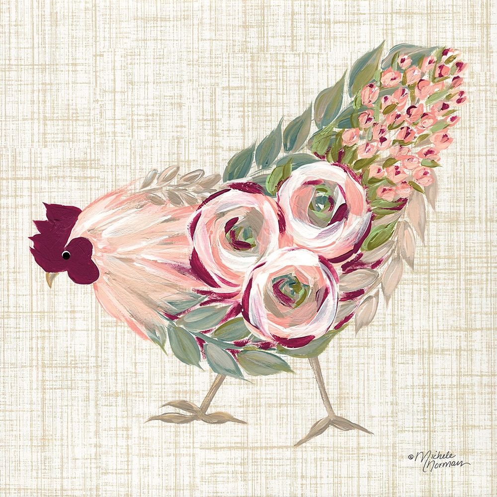 Botanical Rooster II art print by Michele Norman for $57.95 CAD