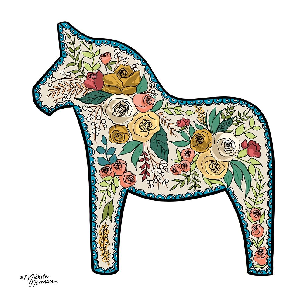 Floral Horse art print by Michele Norman for $57.95 CAD