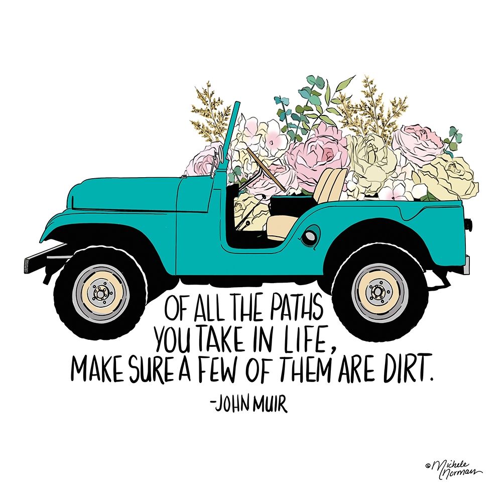 Floral Jeep art print by Michele Norman for $57.95 CAD