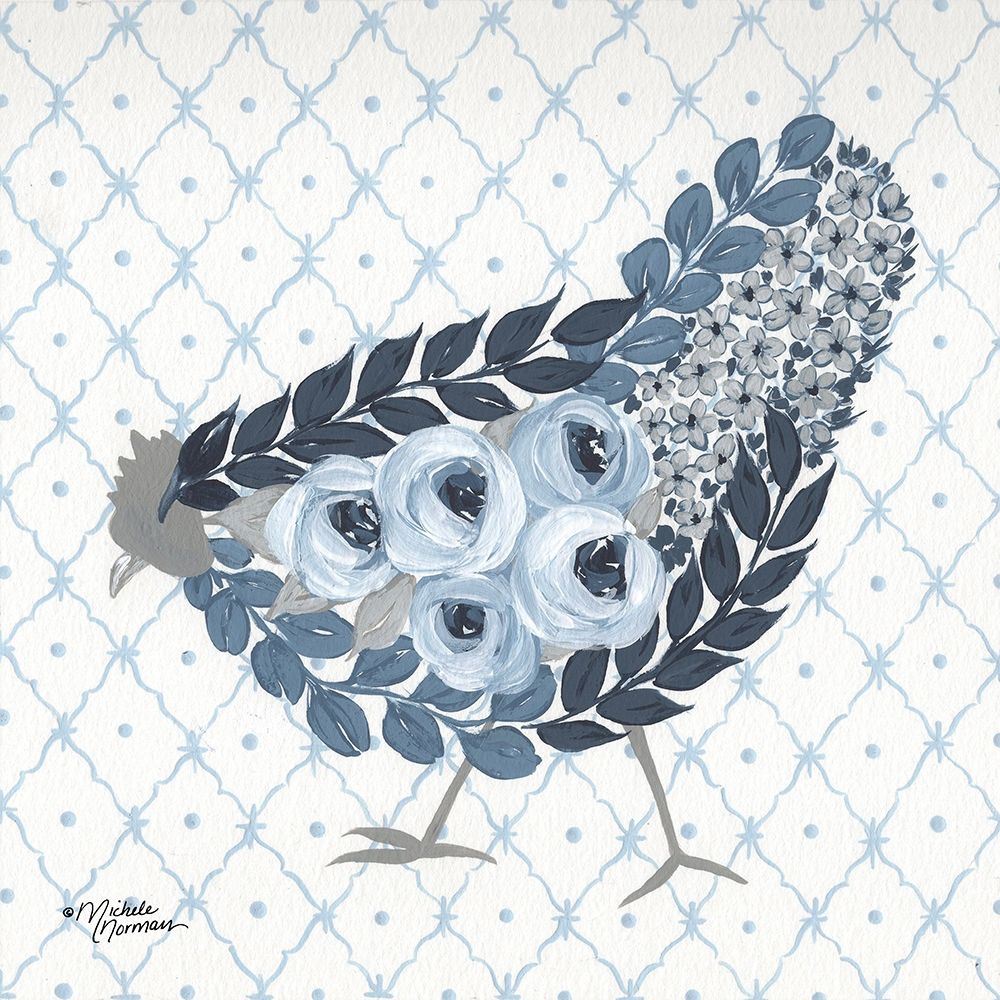 Blue Country Hen art print by Michele Norman for $57.95 CAD