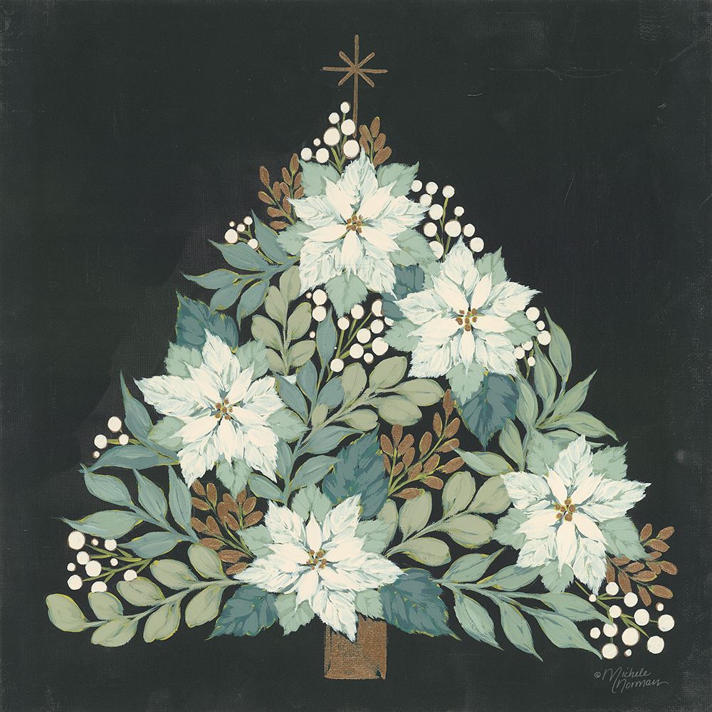Floral Christmas Tree art print by Michele Norman for $57.95 CAD