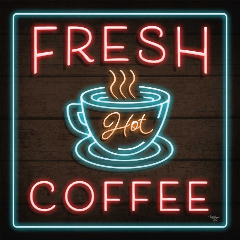 Neon Fresh Coffee art print by Mollie B. for $57.95 CAD