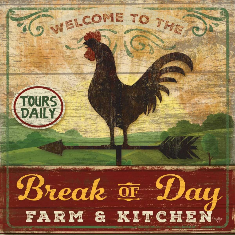 Break of Day Rooster art print by Mollie B. for $57.95 CAD