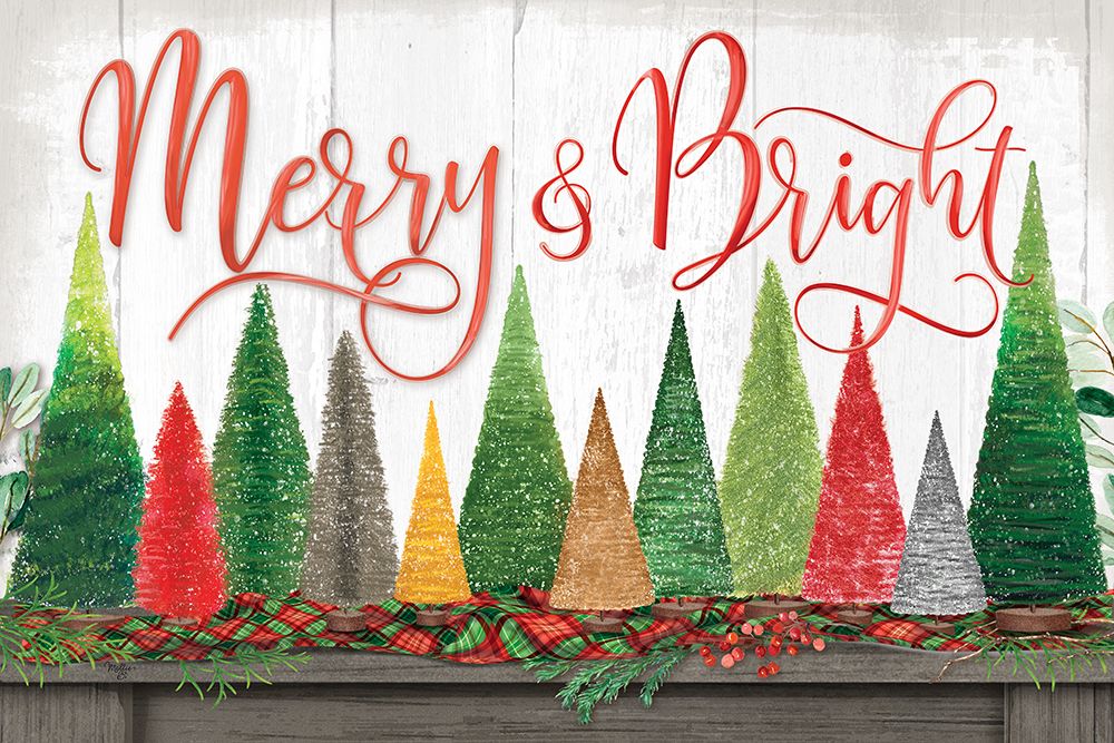 Merry And Bright Christmas Trees art print by Mollie B. for $57.95 CAD