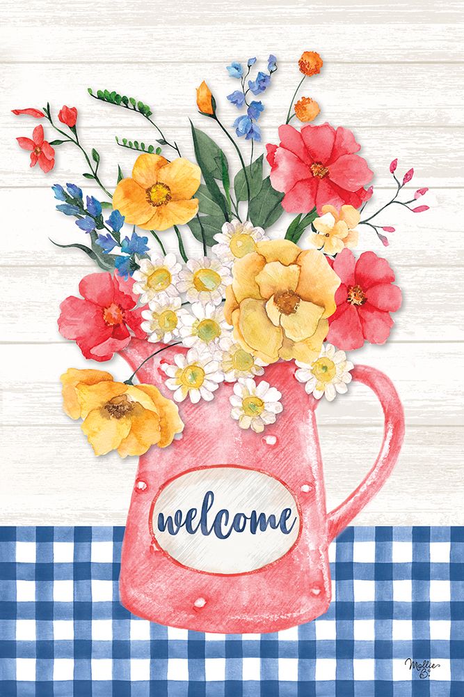 Americana Floral Pitcher art print by Mollie B. for $57.95 CAD