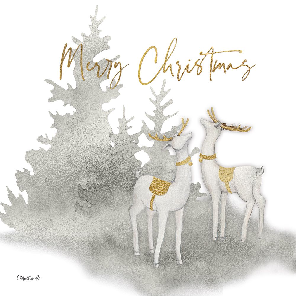 Woodland Deer Merry Christmas art print by Mollie B. for $57.95 CAD