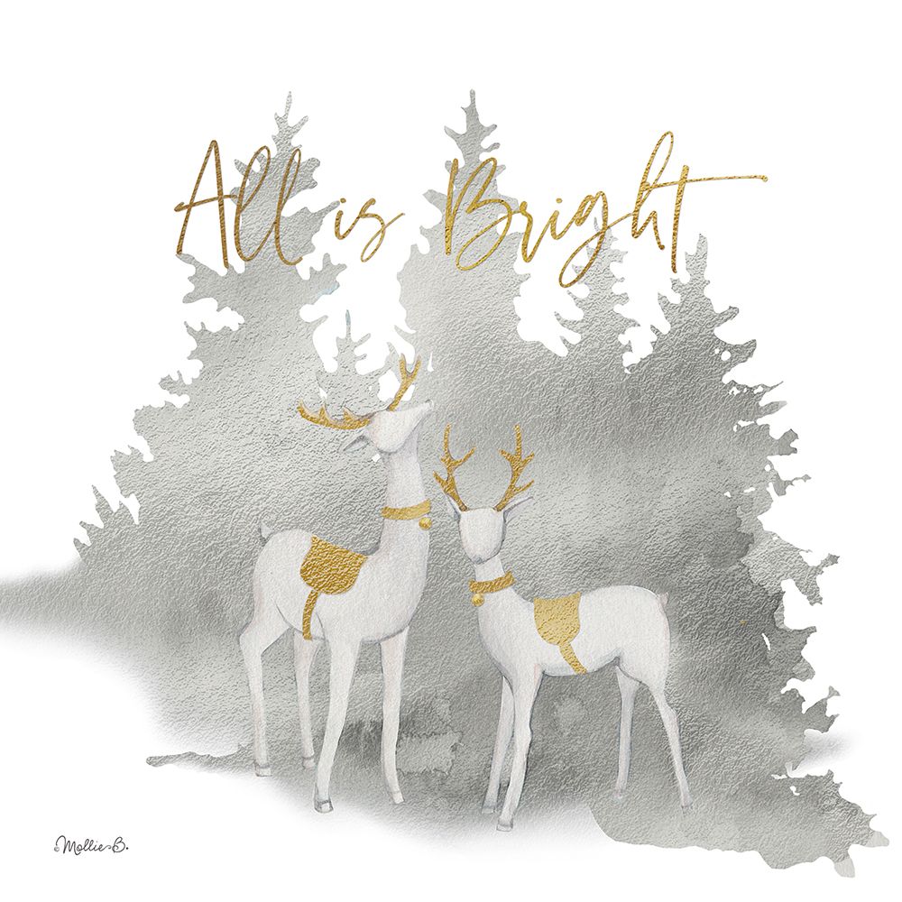 Woodland Deer All is Bright art print by Mollie B. for $57.95 CAD