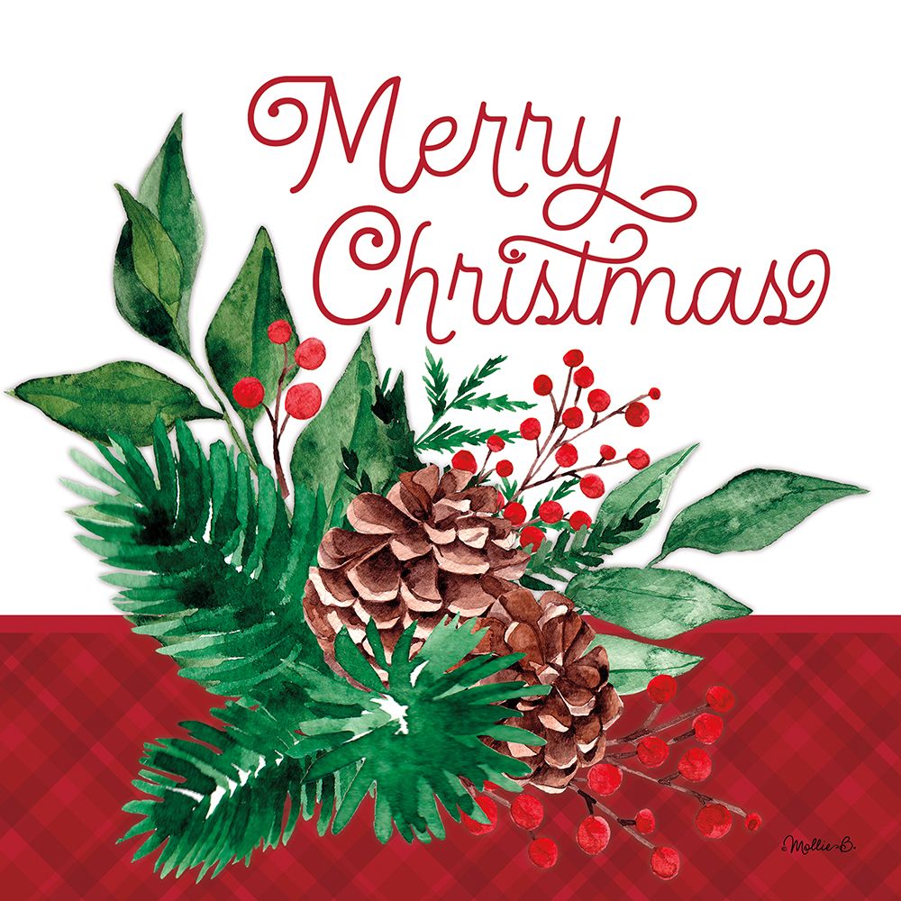 Pinecone Merry Christmas art print by Mollie B. for $57.95 CAD