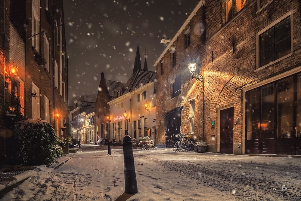 Nighttime City Street 3 art print by Martin Podt for $57.95 CAD