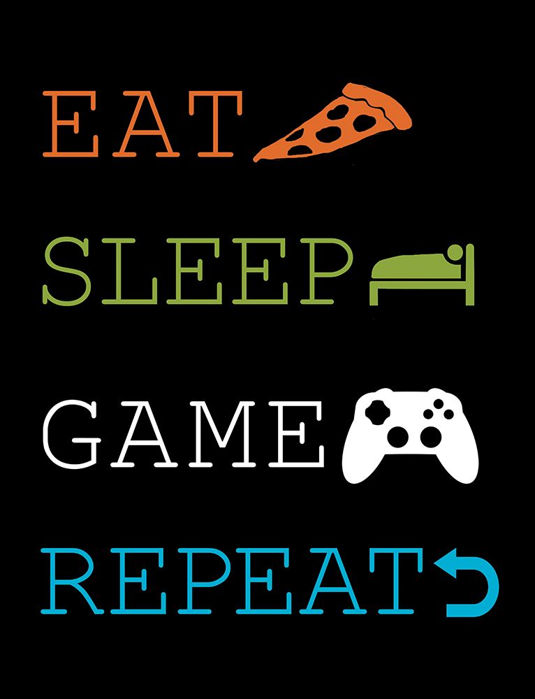 Eat-Sleep-Game-Repeat art print by Masey St. Studios for $57.95 CAD