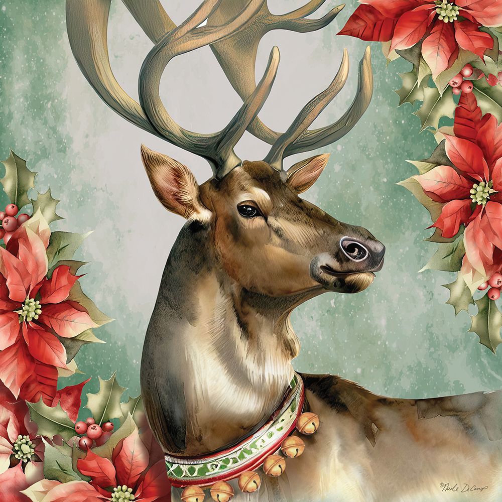 Old World Reindeer art print by Nicole DeCamp for $57.95 CAD