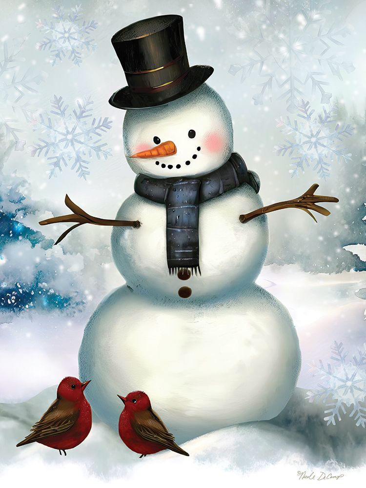 Snowmen Friends I art print by Nicole DeCamp for $57.95 CAD
