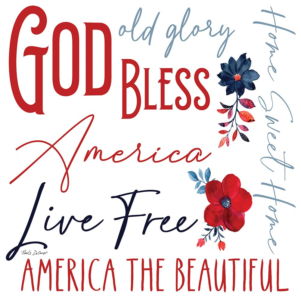 Gold Bless America art print by Nicole DeCamp for $57.95 CAD