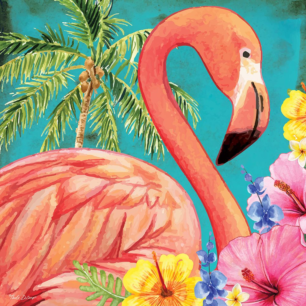 Tropical Flamingo art print by Nicole DeCamp for $57.95 CAD