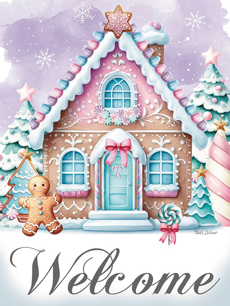 Christmas Candyland Gingerbread House art print by Nicole DeCamp for $57.95 CAD