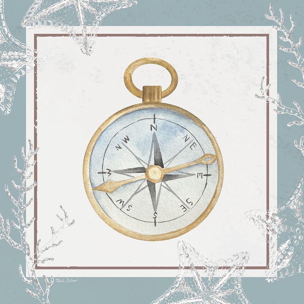 Coastal Chic Compass art print by Nicole DeCamp for $57.95 CAD