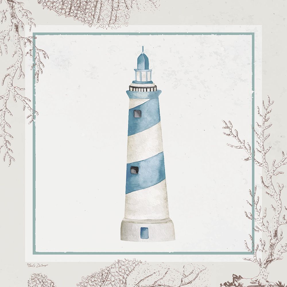Coastal Chic Lighthouse art print by Nicole DeCamp for $57.95 CAD