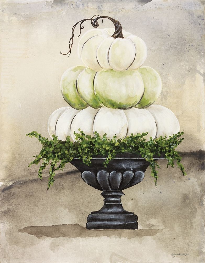 Triple Pumpkin Urn art print by Julie Norkus for $57.95 CAD