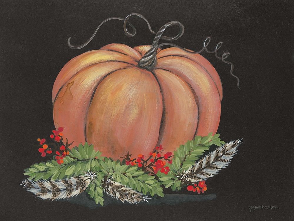 Pumpkin and Feathers art print by Julie Norkus for $57.95 CAD