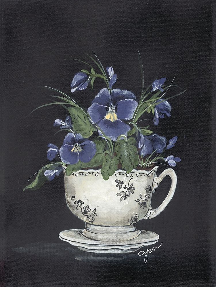 Tea Cup Violets art print by Julie Norkus for $57.95 CAD