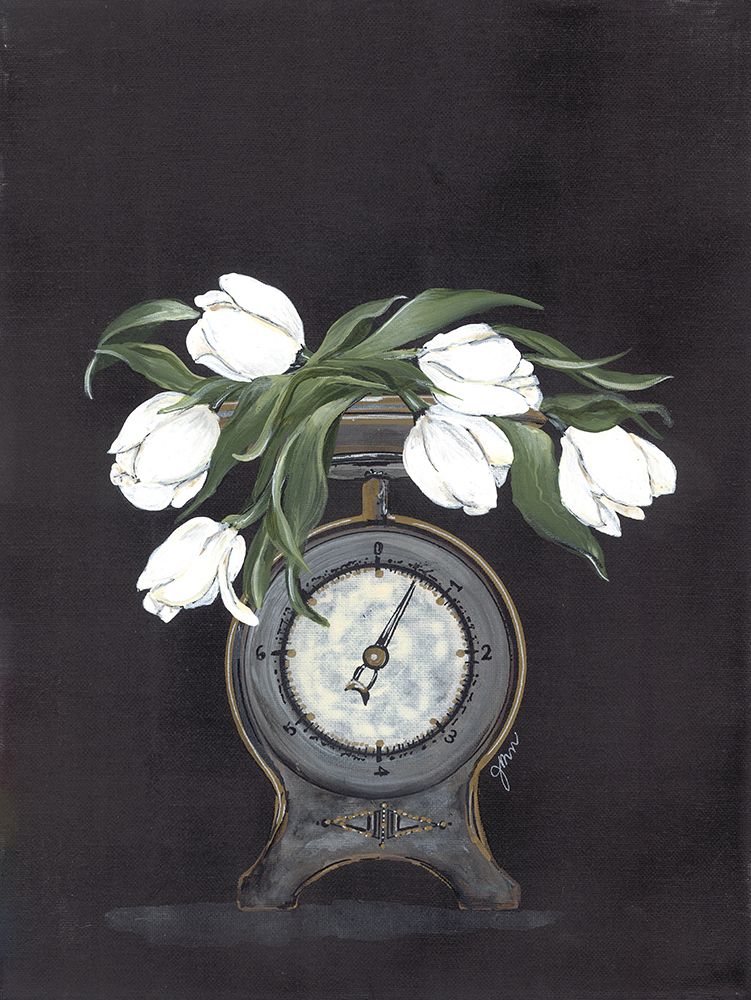 Vintage Scale with Tulips art print by Julie Norkus for $57.95 CAD