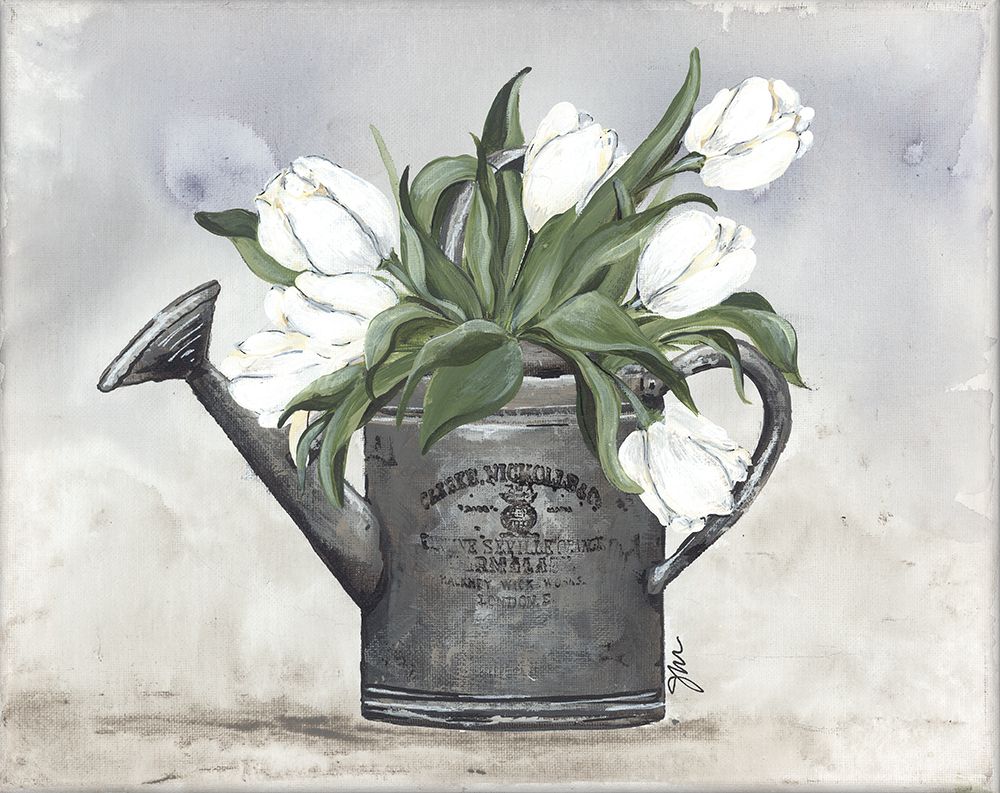 Watering Can Tulips art print by Julie Norkus for $57.95 CAD