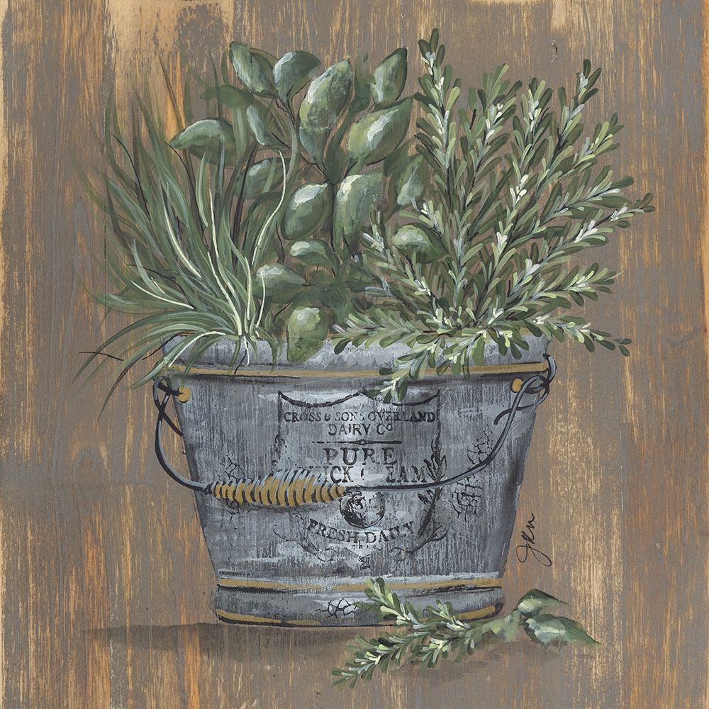 Herb Trio in Pail art print by Julie Norkus for $57.95 CAD