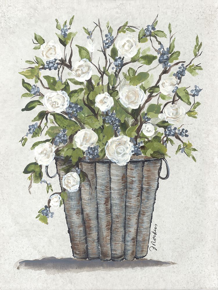 Sweet Rose Basket art print by Julie Norkus for $57.95 CAD