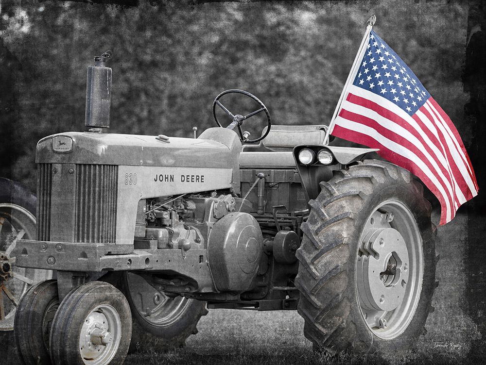 Tractor with American Flag art print by Jennifer Rigsby for $57.95 CAD